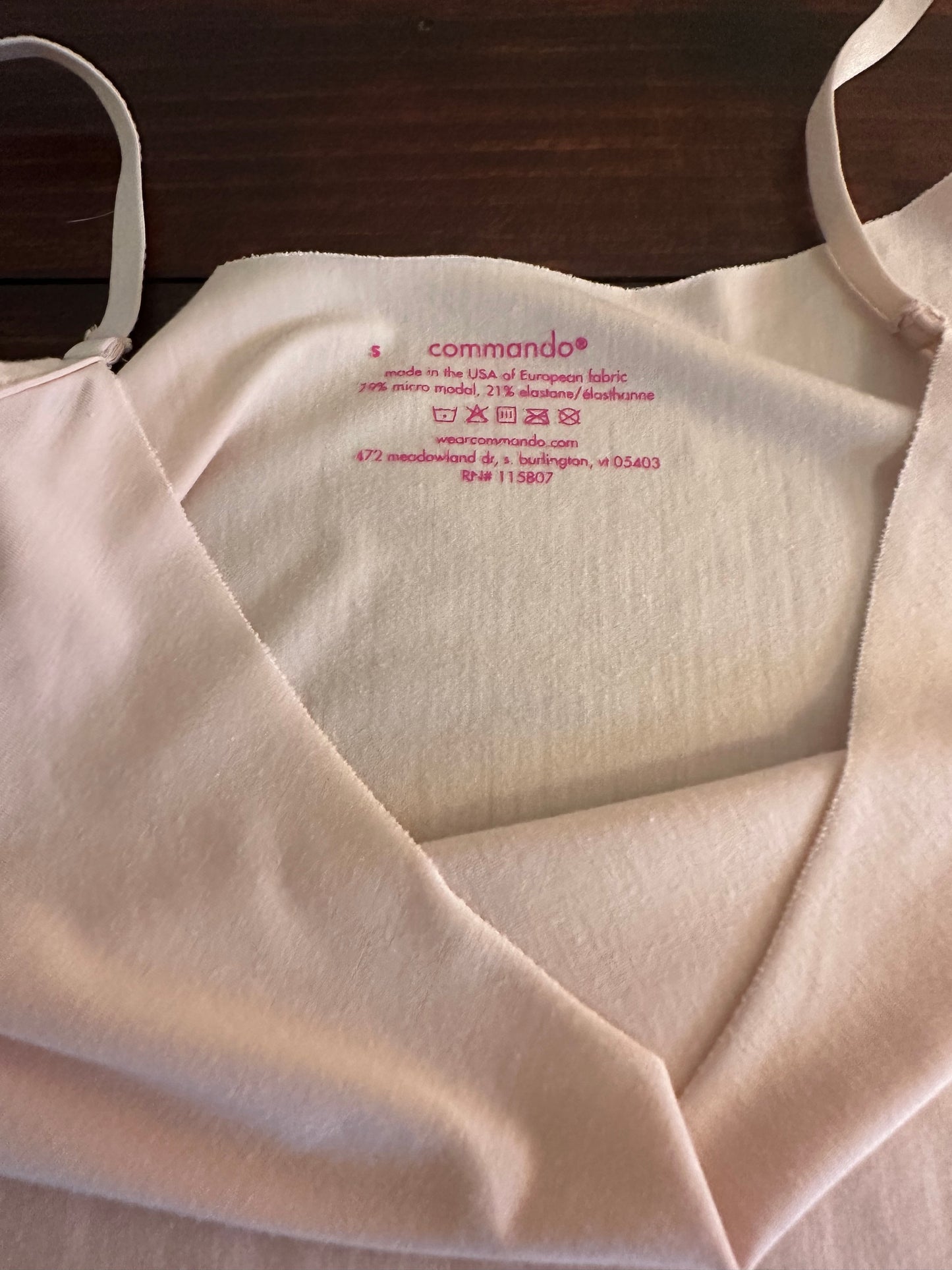 Commando Light Pink Modal Cami Tank Top - Size Small