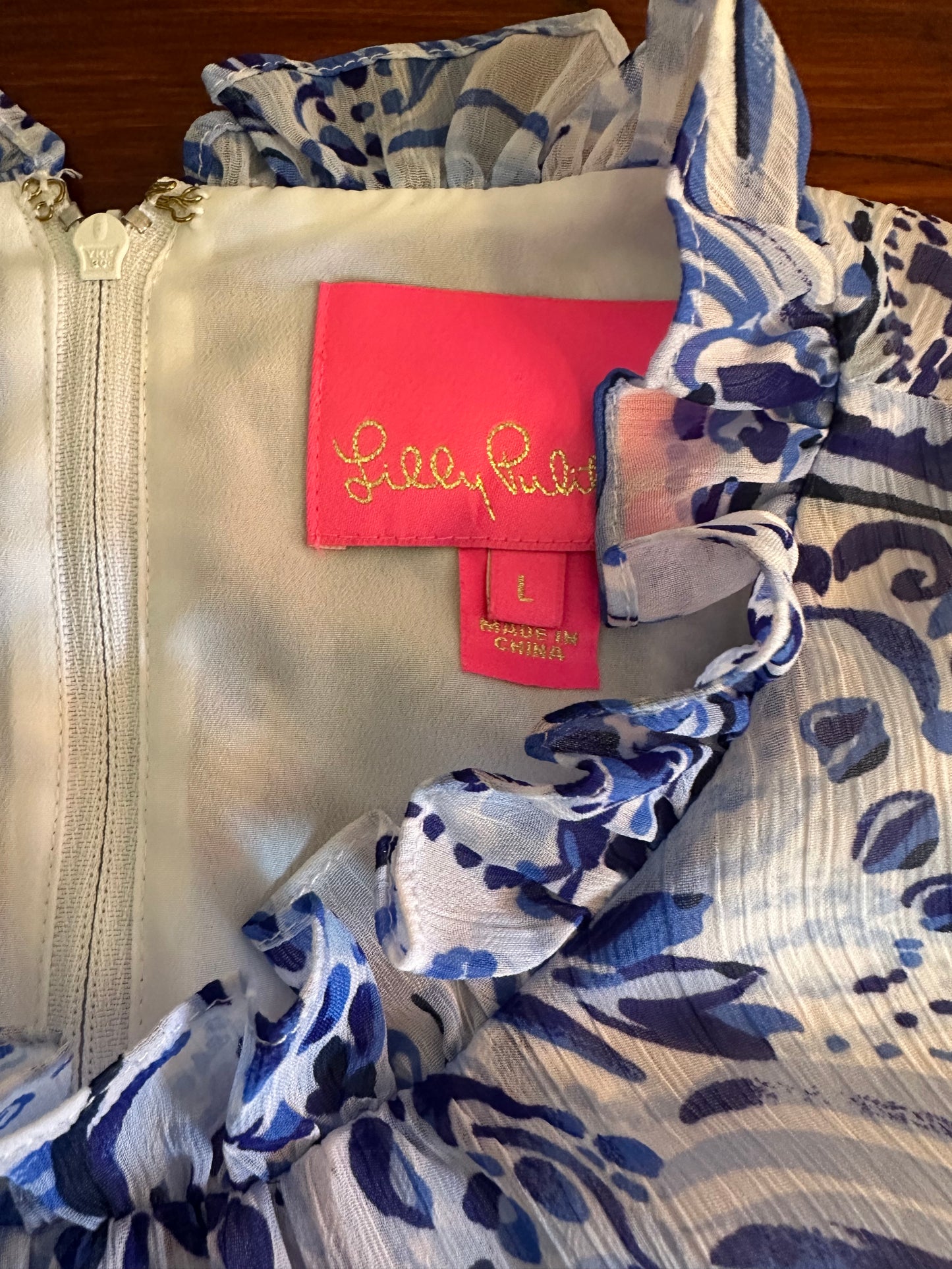 Lilly Pulitzer Jazzy Blue and White Sleeveless Dress - Size 10