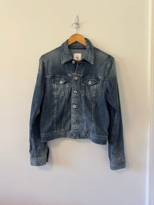 Ag Adriano Goldschmied Blue Stretch Denim Jacket | Size Large