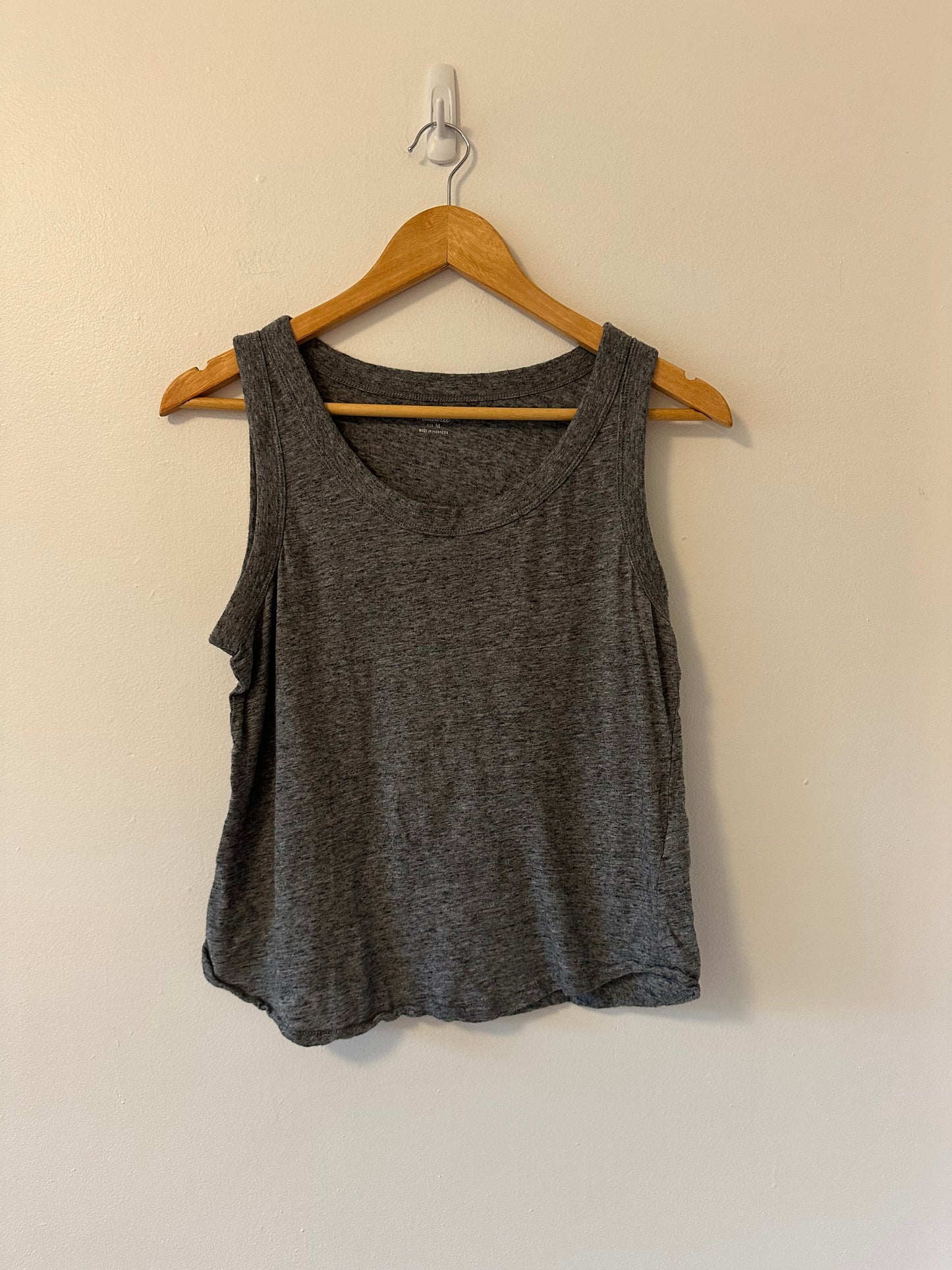 Madewell Vintage Charcoal Gray Sleeveless Scoop Neck Tank Top | Size Medium