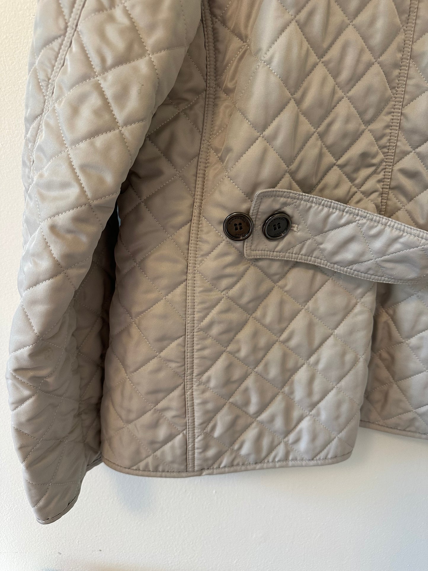 Burberry Brit Classic Quilted Beige Jacket - Size Medium