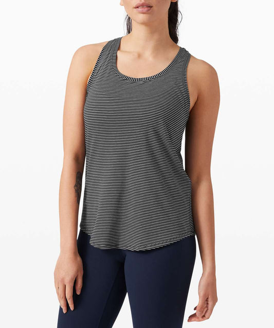 Lululemon Love Tank *Pleated in Black Stripe - Size 10