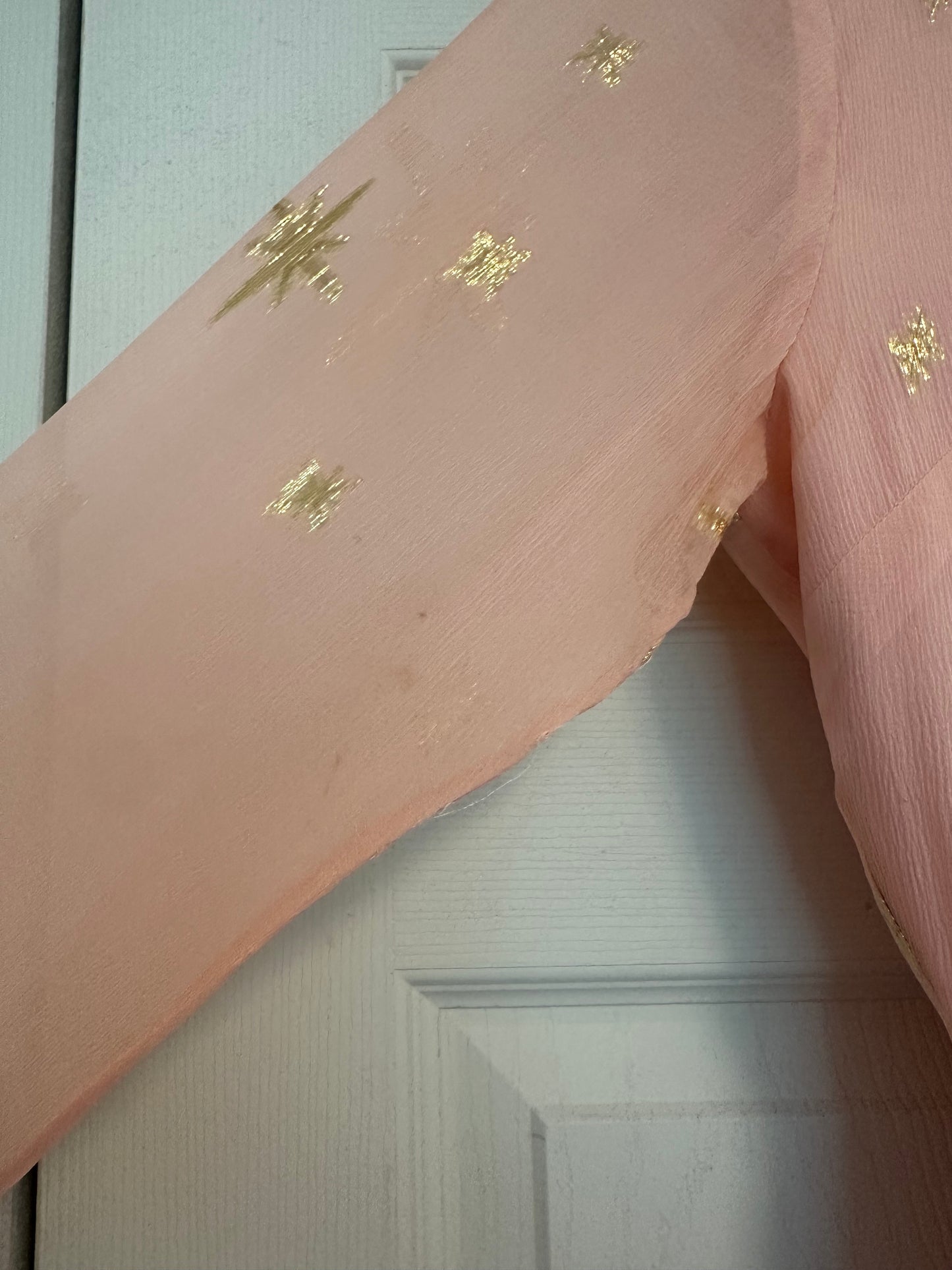 For Love & Lemons Silk Gilded Star Maxi Dress Size Pink Gold Size Large