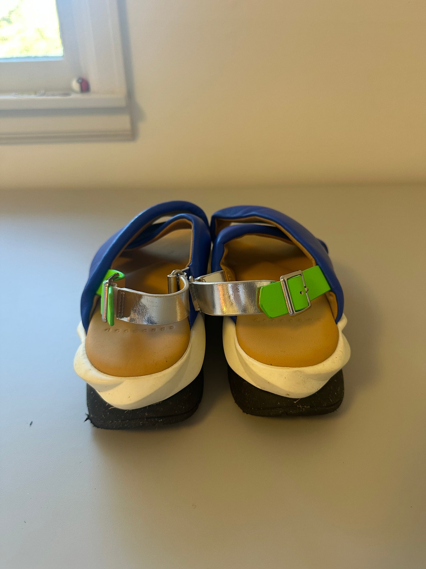 4CCCCEES Mellow Moa Platform Slingback Sandal in Blue | Size 39