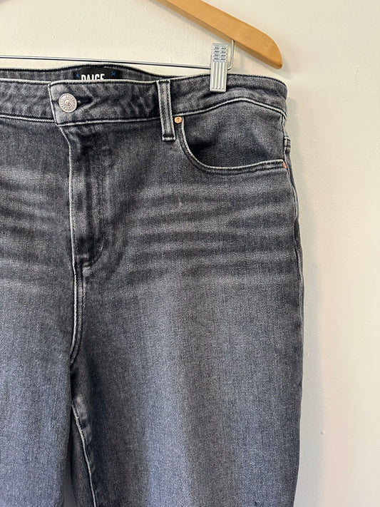 PAIGE Cindy Straight Leg Jeans in Distressed Gray | Size 34