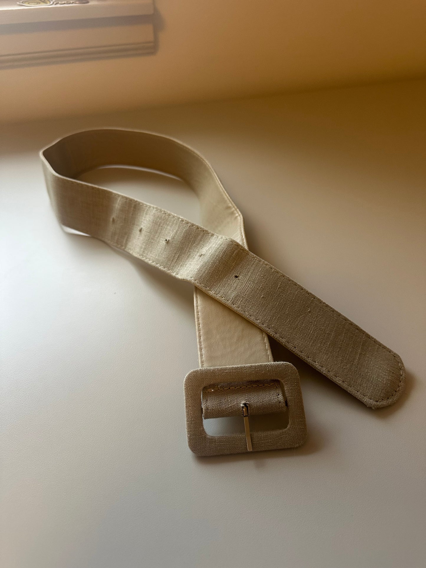 J.O.A. Cream and Beige Floral Linen and Cotton Mini Dress | Size Small