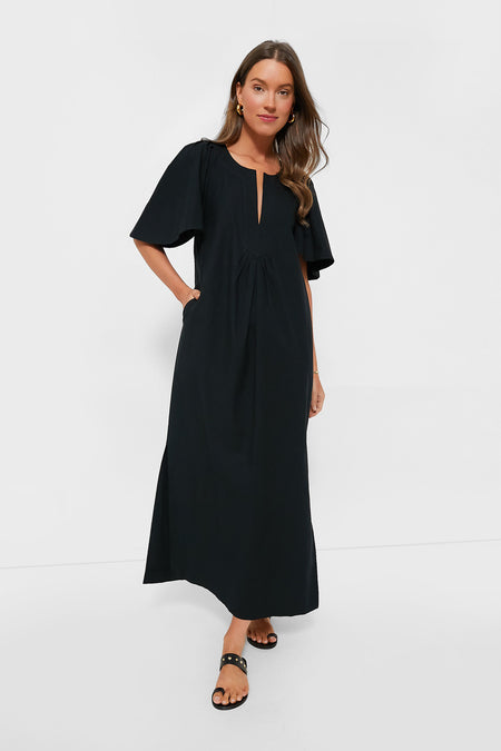 NWT Pomander Tuckernuck Place Black Finley Flutter Sleeve Maxi Dress | Size XXL