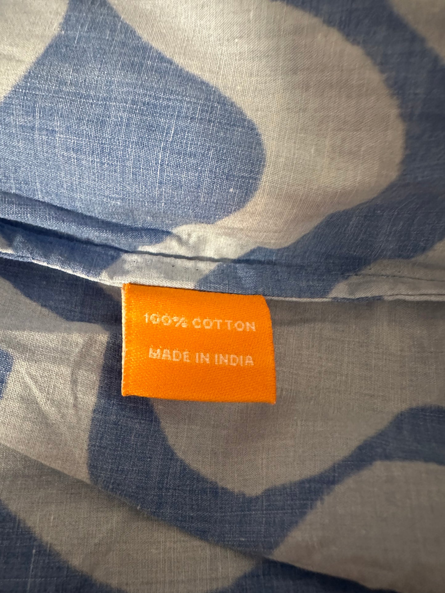 Oliphant Ashbury Smocked Back Cotton Maxi Dress in Blue | Size Medium