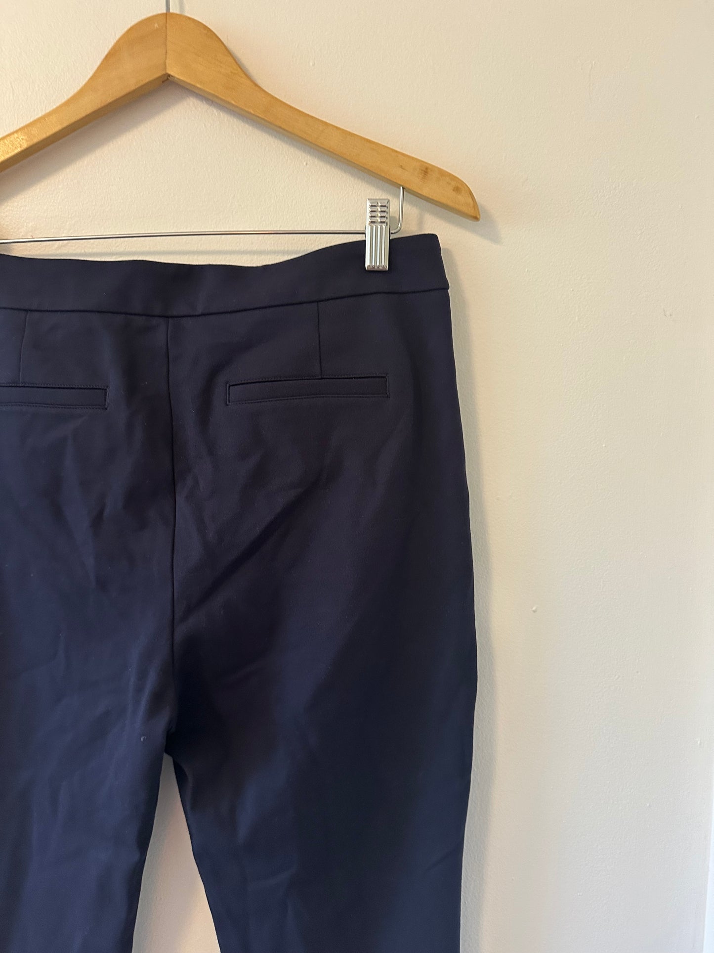 Boden Highgate Ponte Straight Leg Cropped Pants in Navy - Size 12