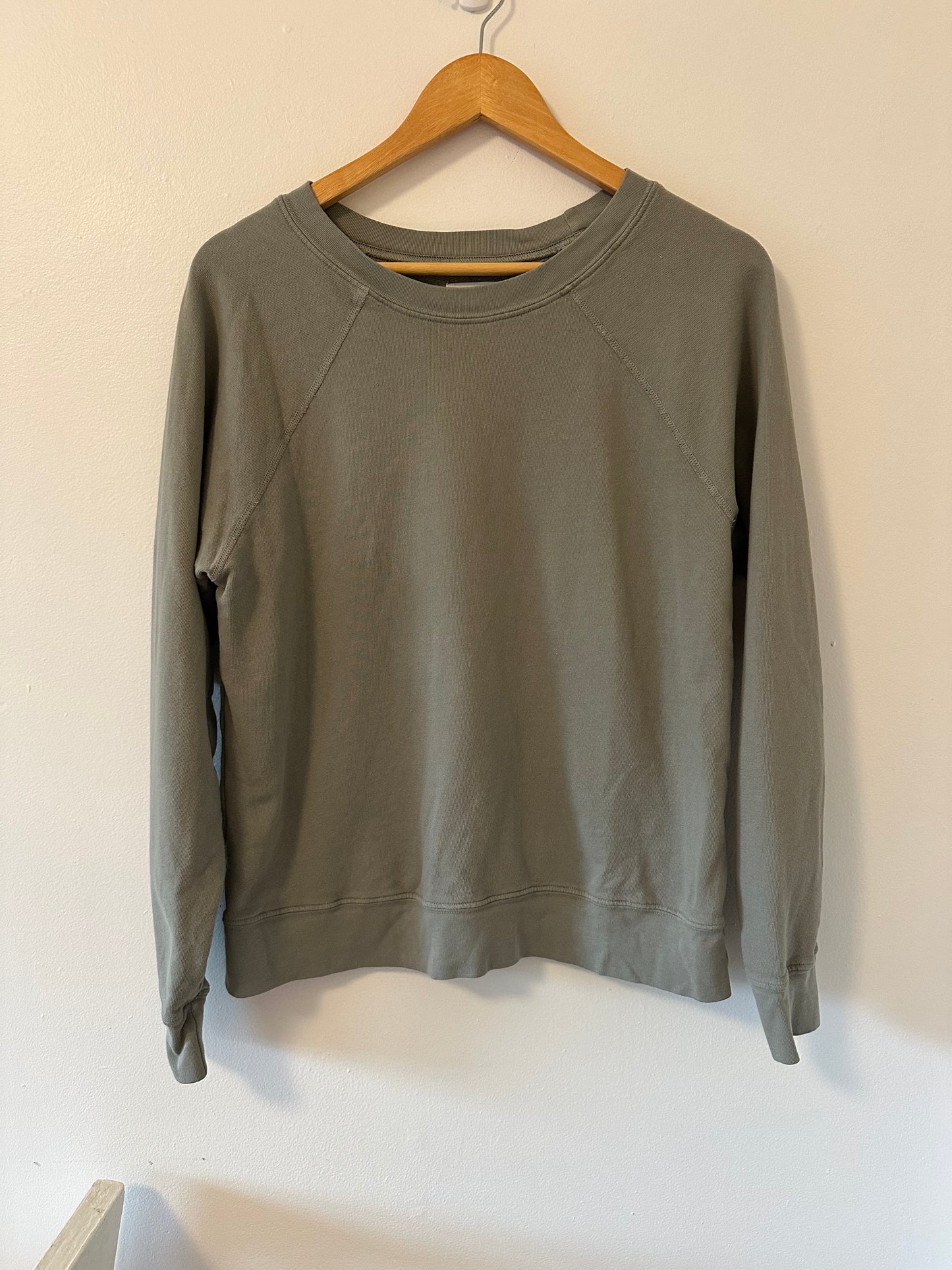MATE The Label Olive Green Organic Lightweight Terry Raglan Sweatshirt - Medium