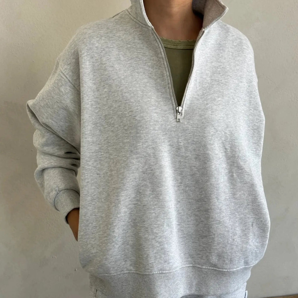 Le Bon Shoppe Noah Fleece Top in Heather Grey - Size Small