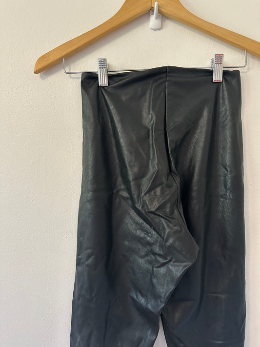 Commando Black Faux Leather Leggings | Size Medium
