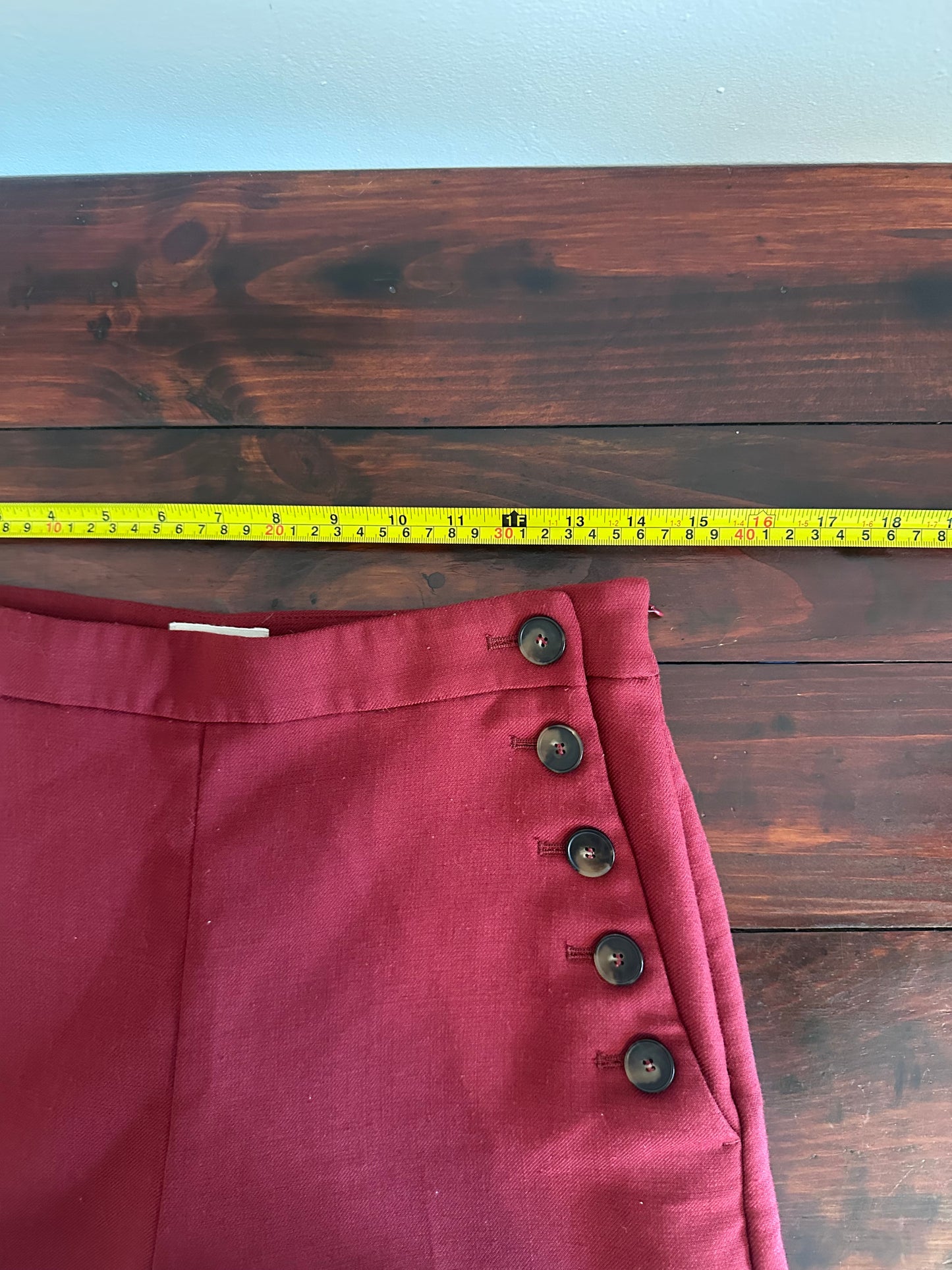 Sezane Marino Trousers in Burgundy - Size 40