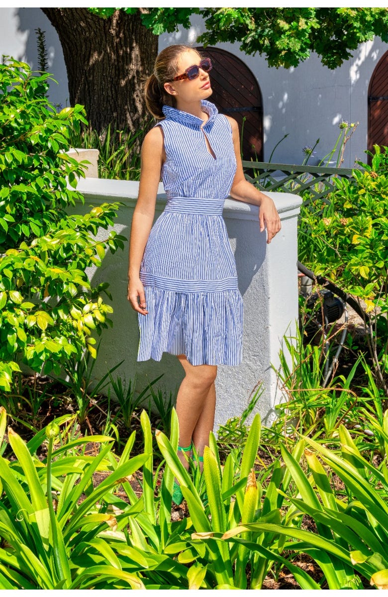 Gretchen Scott Hope Striped Dress in Periwinkle - Size Medium