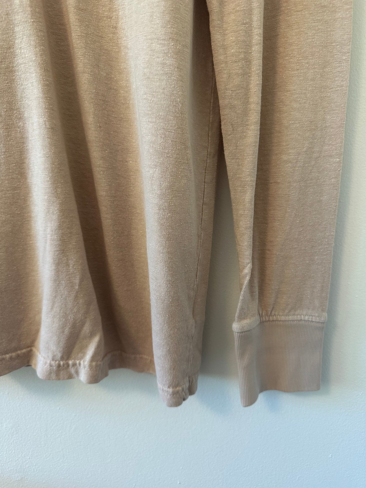 Jungmaven Hemp Long Sleeve Henley Shirt in Pink - Size Small