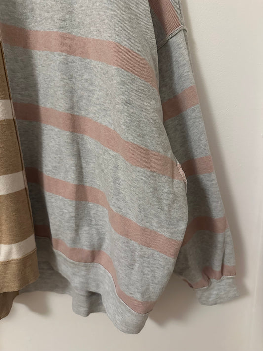 Free People Uptown Stripe Oversized Pullover Sweater | Size Small