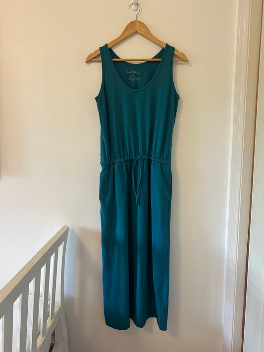 Hanna Andersson Teal Sleeveless Midi Dress - Size Medium