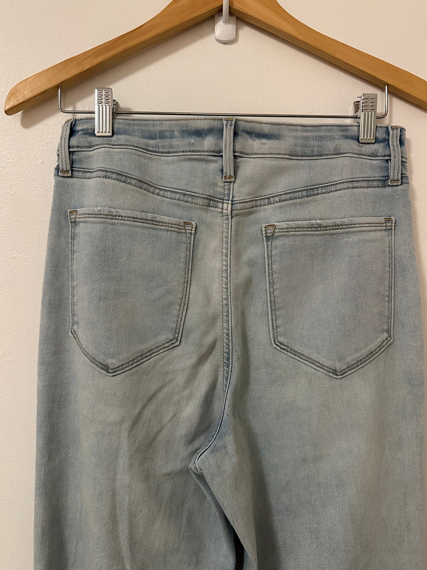 Athleta Light Blue Denim Straight Leg Stretchy Jeans | Size 6 Tall