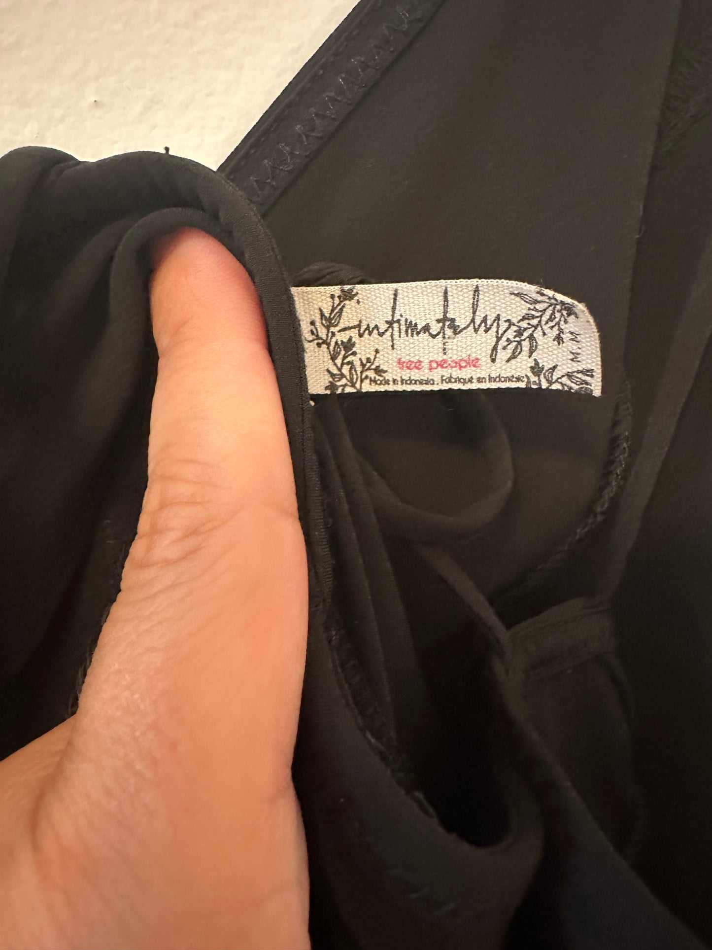 Free People Intimately Black Spaghetti Strap Dress - Size Medium