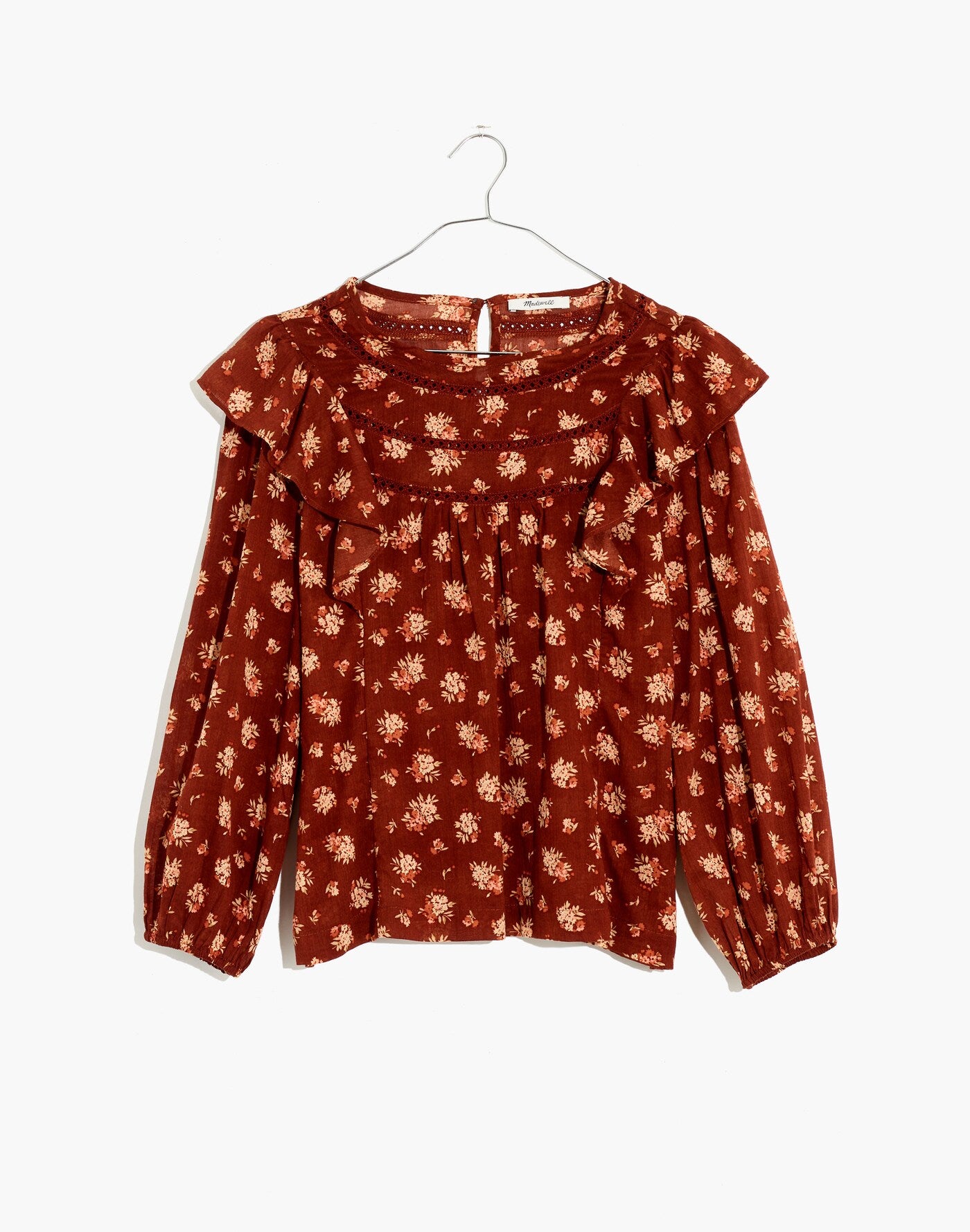 Madewell Ladder-Trim Ruffle Top in Homestead Bouquet - Size Small