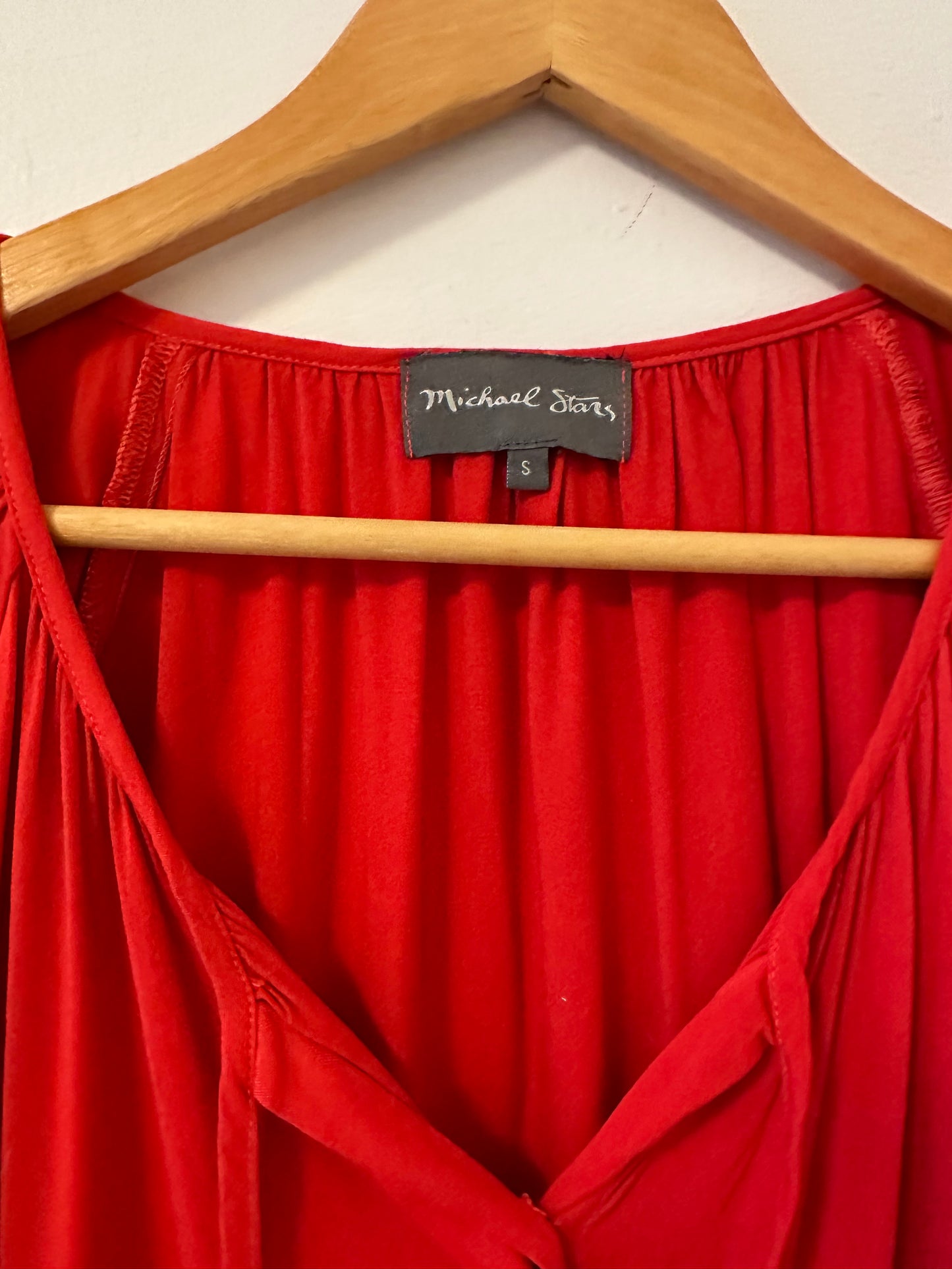 Michael Stars Peasant Style Blouse with Flutter Sleeves - Size Small