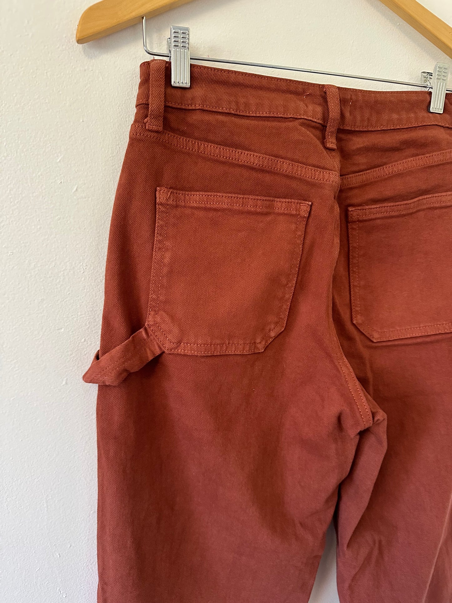 Just Black Women's High Rise Carpenter Jeans in Rust Red | Size 27