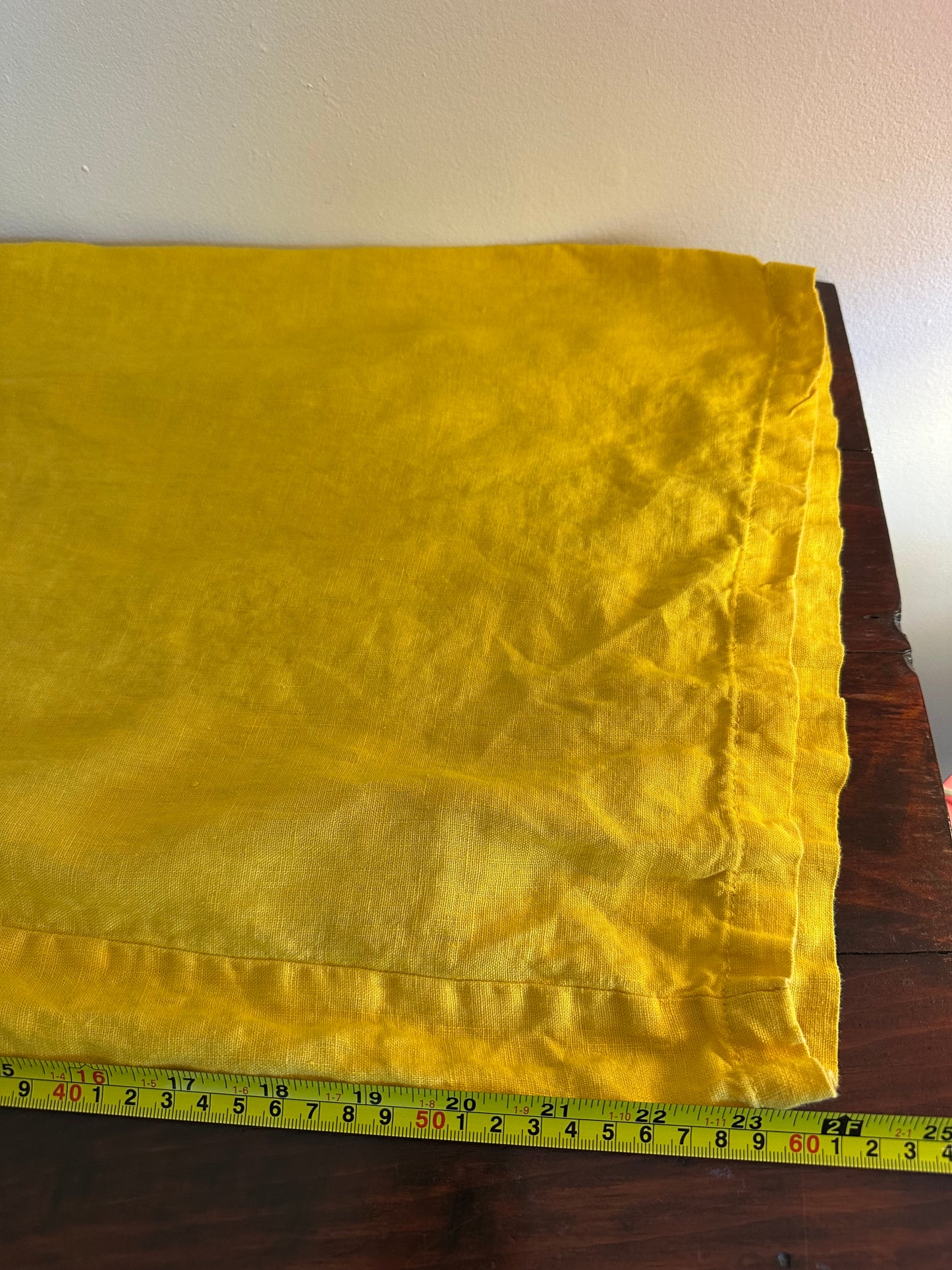 Anthropologie The Somerset Yellow Wide-Leg Linen Pants - Size Medium