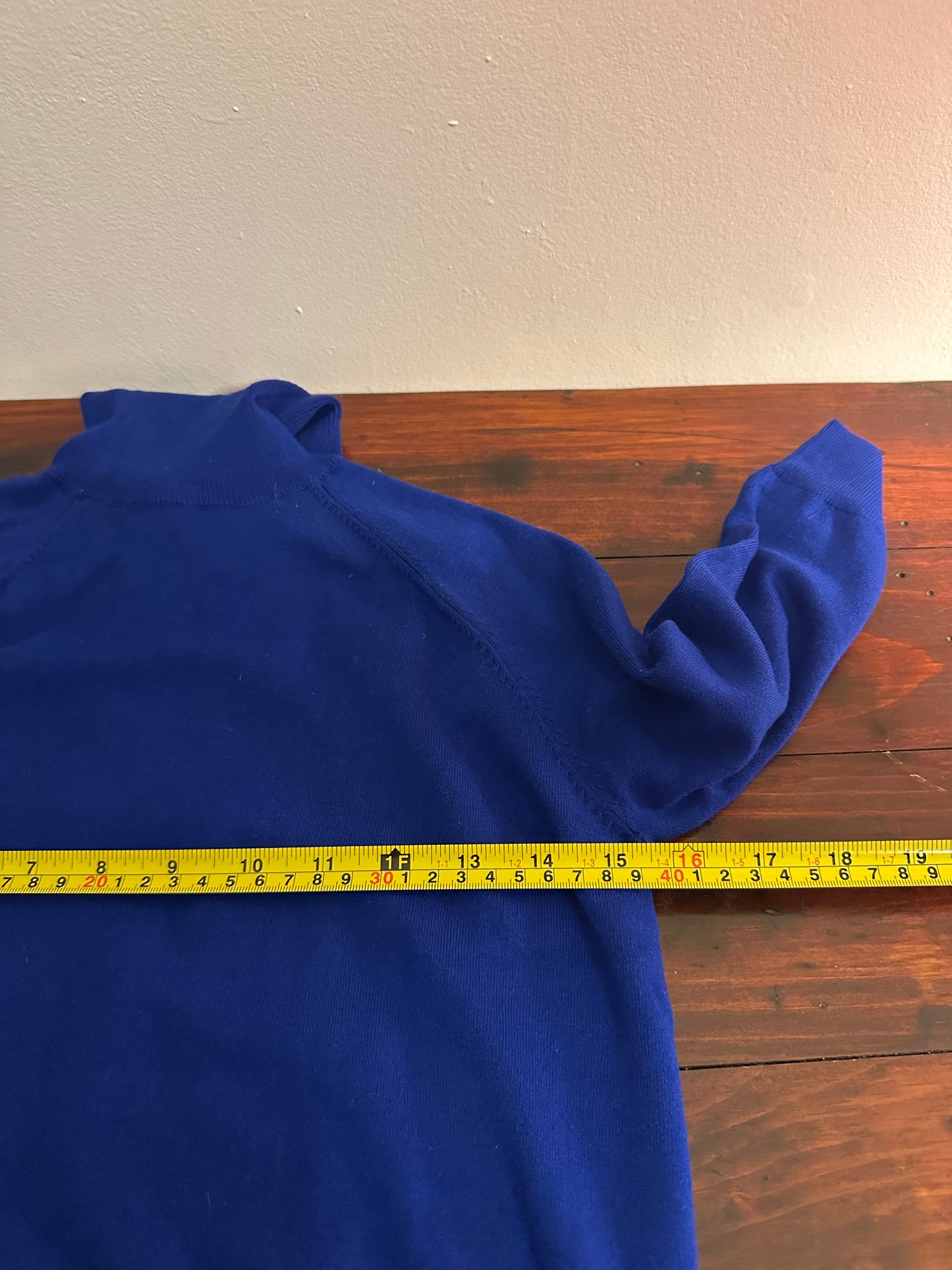 NWT Zara Royal Blue Turtleneck Lightweight Short Sleeve Sweater - Size Small