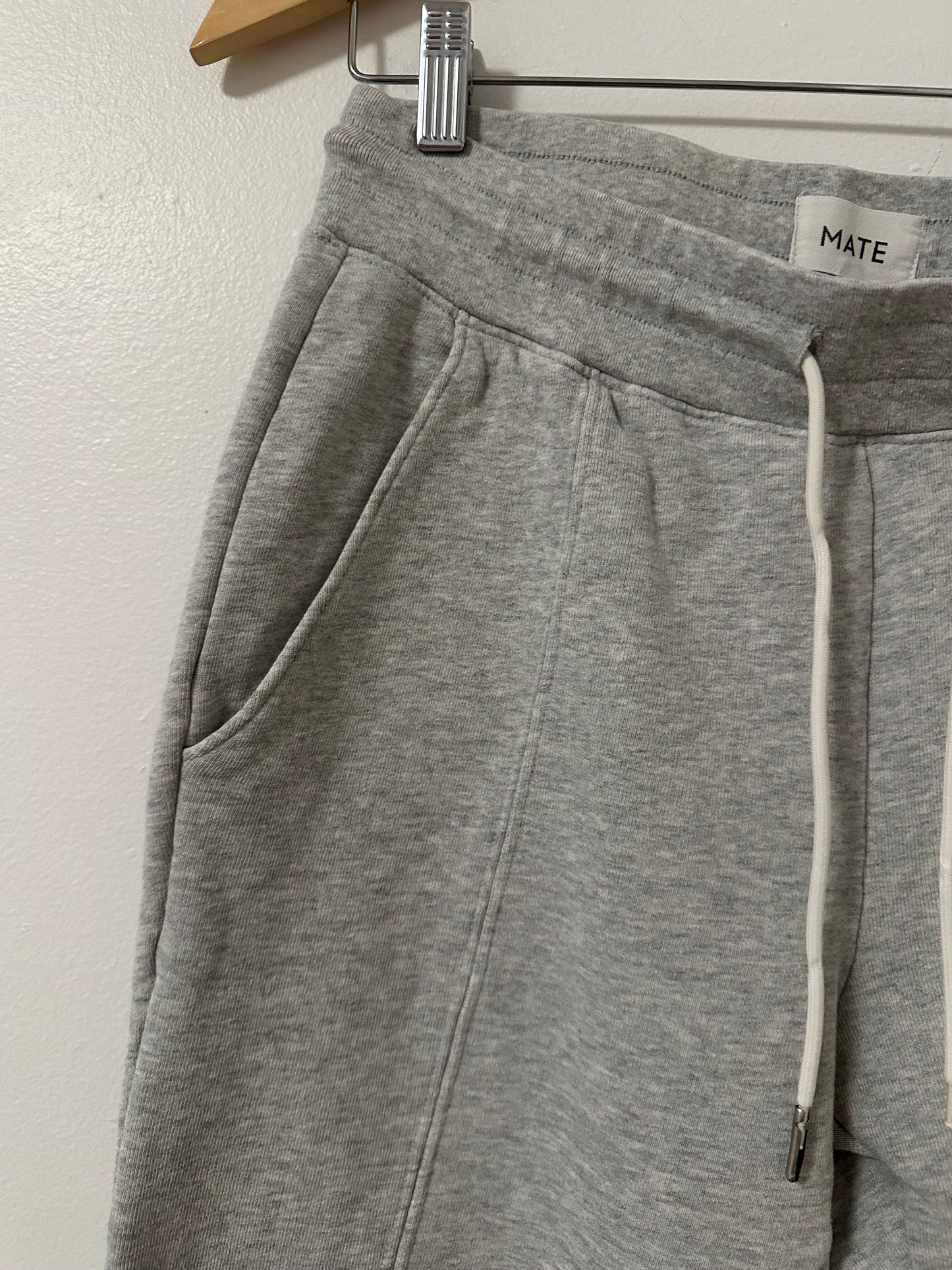 MATE The Label Organic Fleece Gray Cotton Jogger Sweatpants - Size Medium