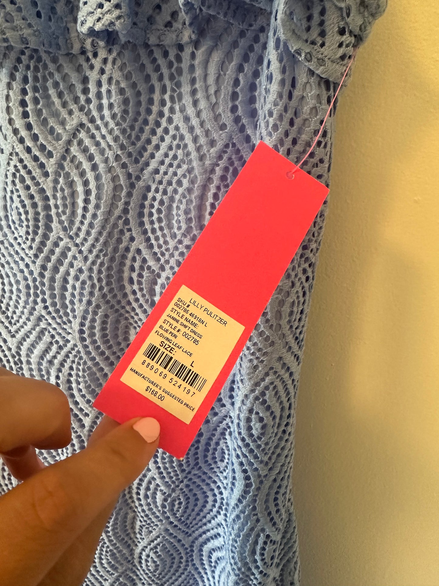 NWT Lilly Pulitzer Janine Shift Dress in Blue - Size Large