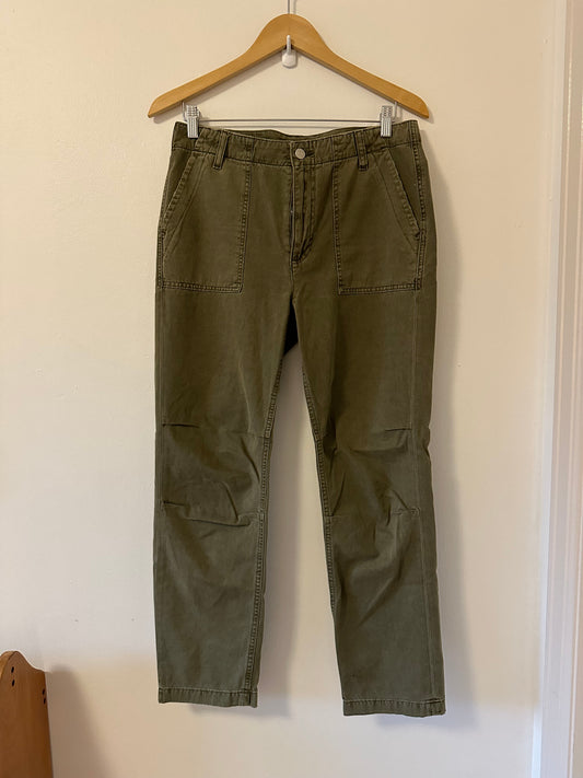 Socialite Austin Olive Green Boyfriend Straight Leg Cropped Pants | Size 29