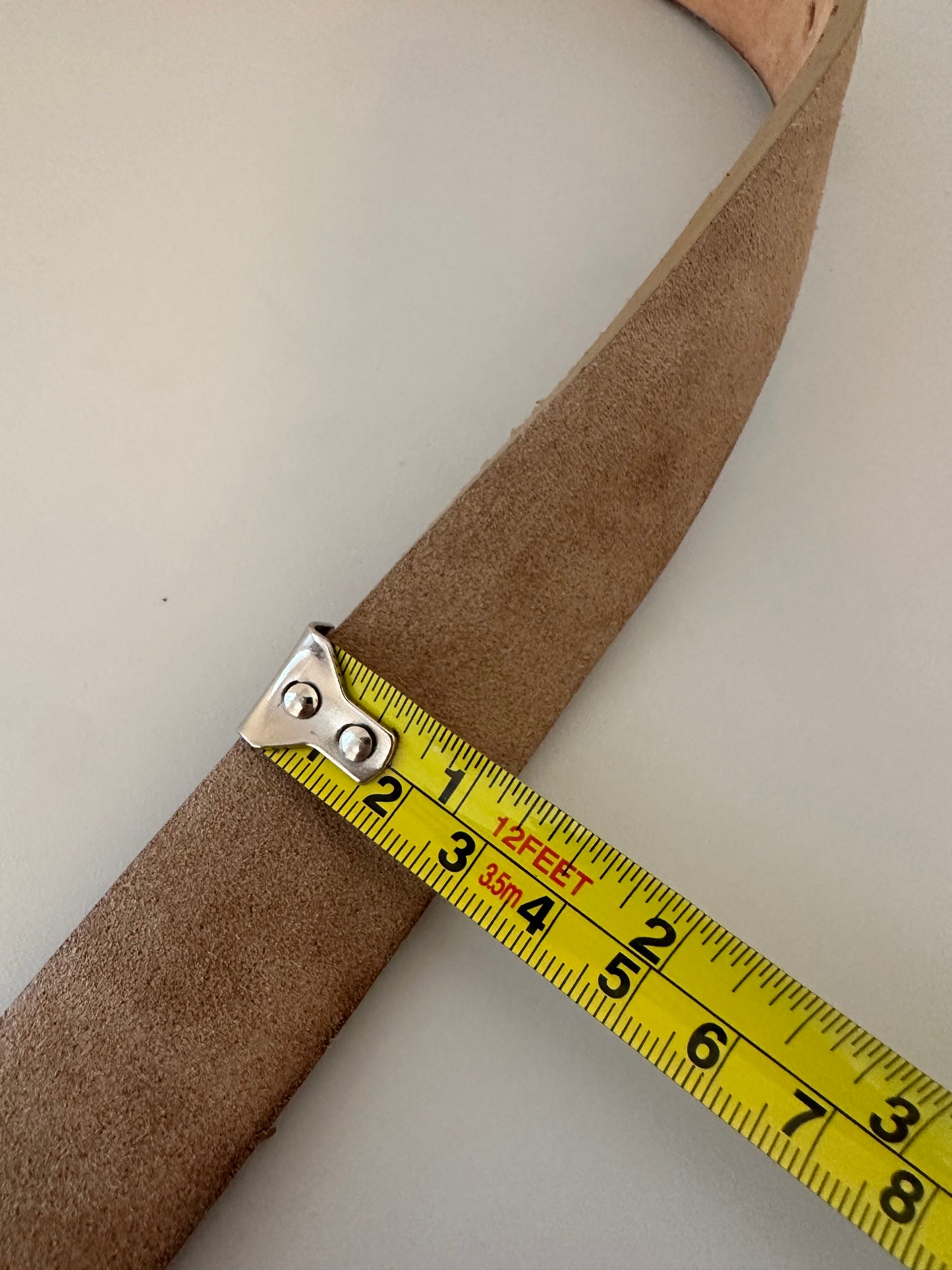 rag & bone Tan Suede Belt with Gold Buckle