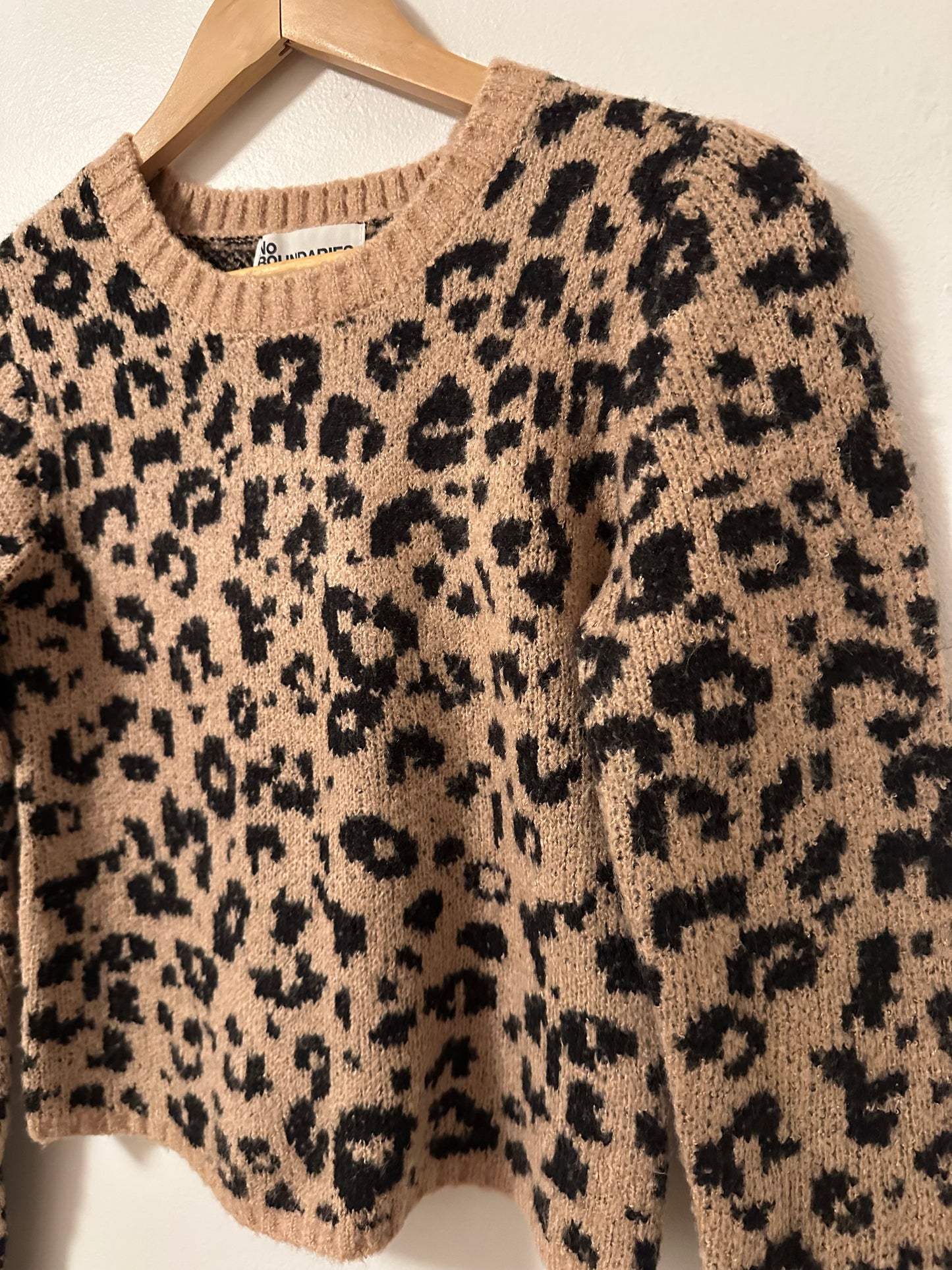 No Boundaries Leopard Print Sweater | Size XS