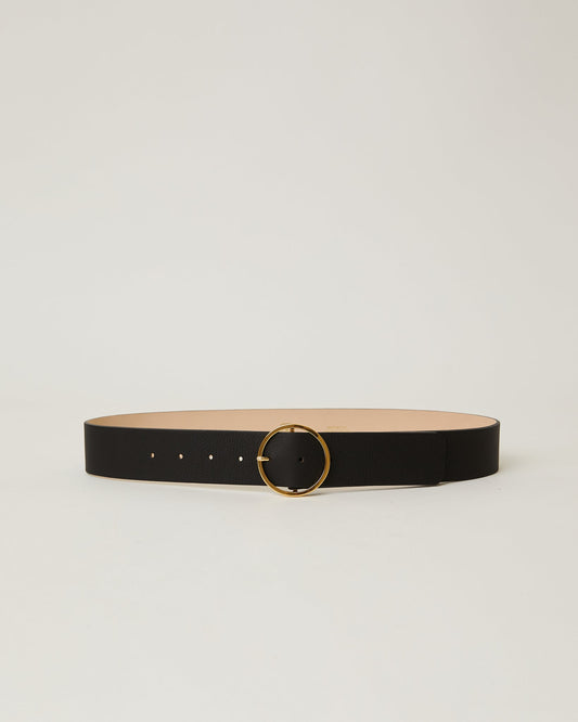 NWT B-Low the Belt Molly Black Belt with Gold Circle Buckle | Size Medium