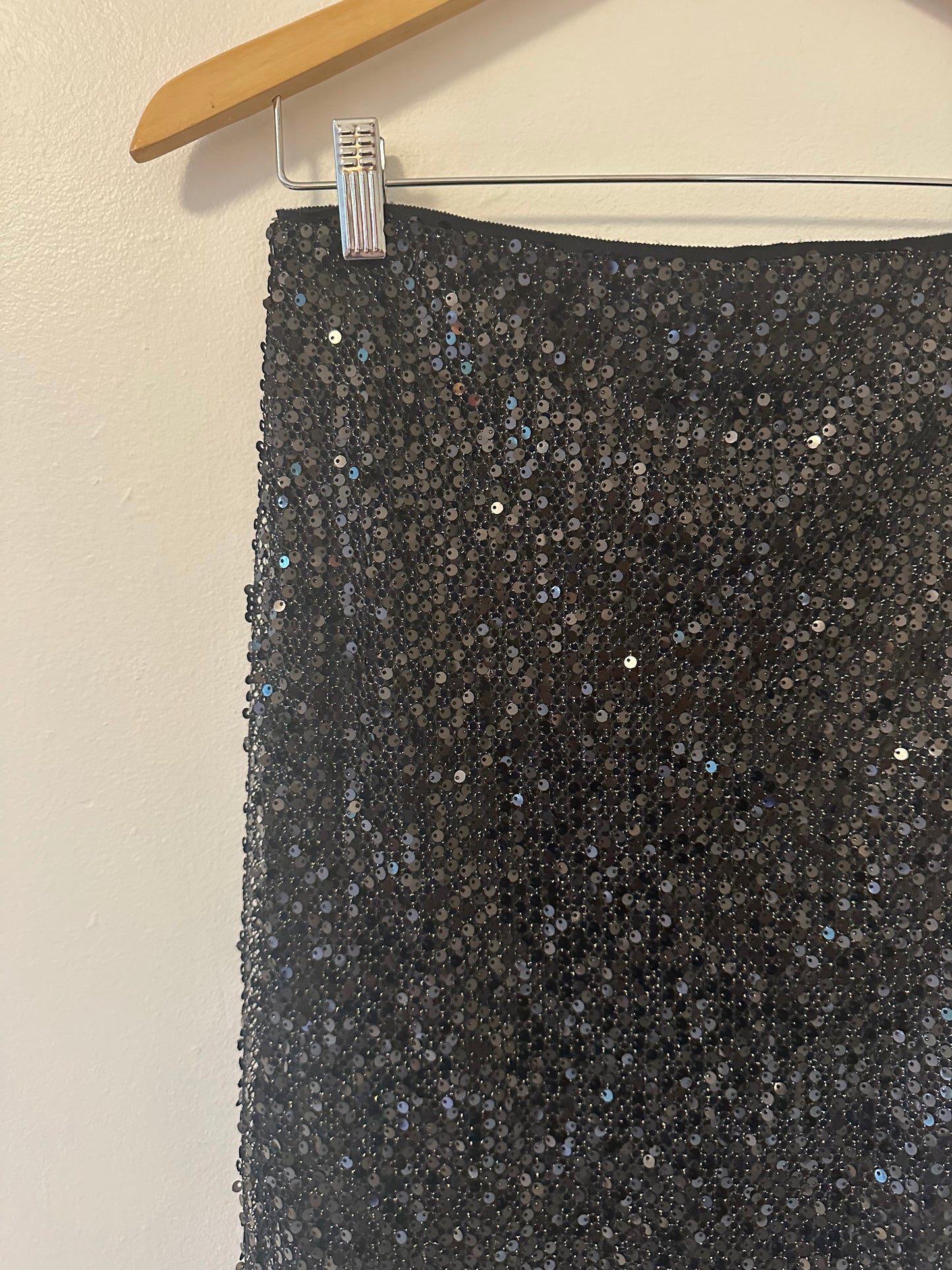 J. Crew Collection New Black Sequin Midi Skirt Size 2