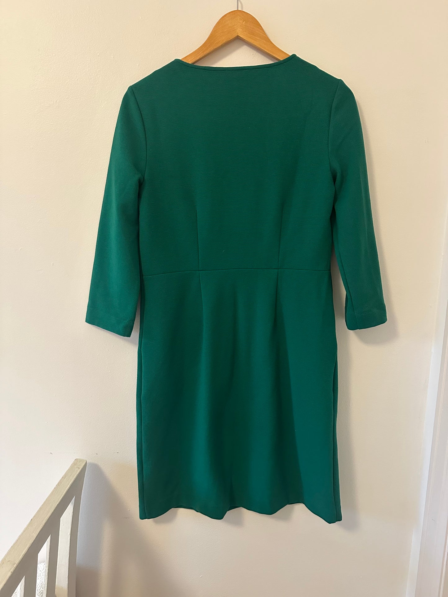 Boden Brontë Ottoman Forest Green Ribbed Dress - Size 8