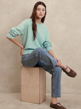 Banana Republic Perfectly Soft Crewneck Sweater in Blue Water - Size Small