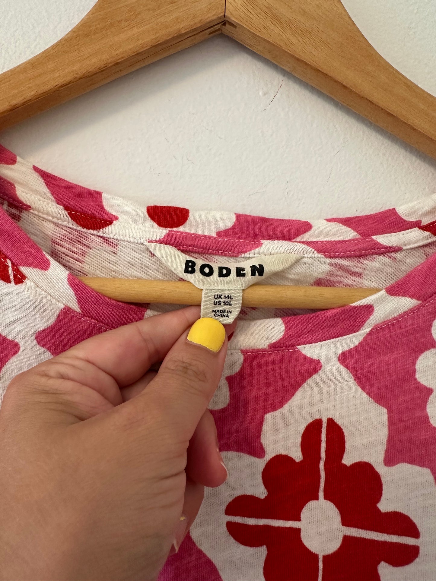 Boden Floral Patterned Pink and Red Dress - Size 10T