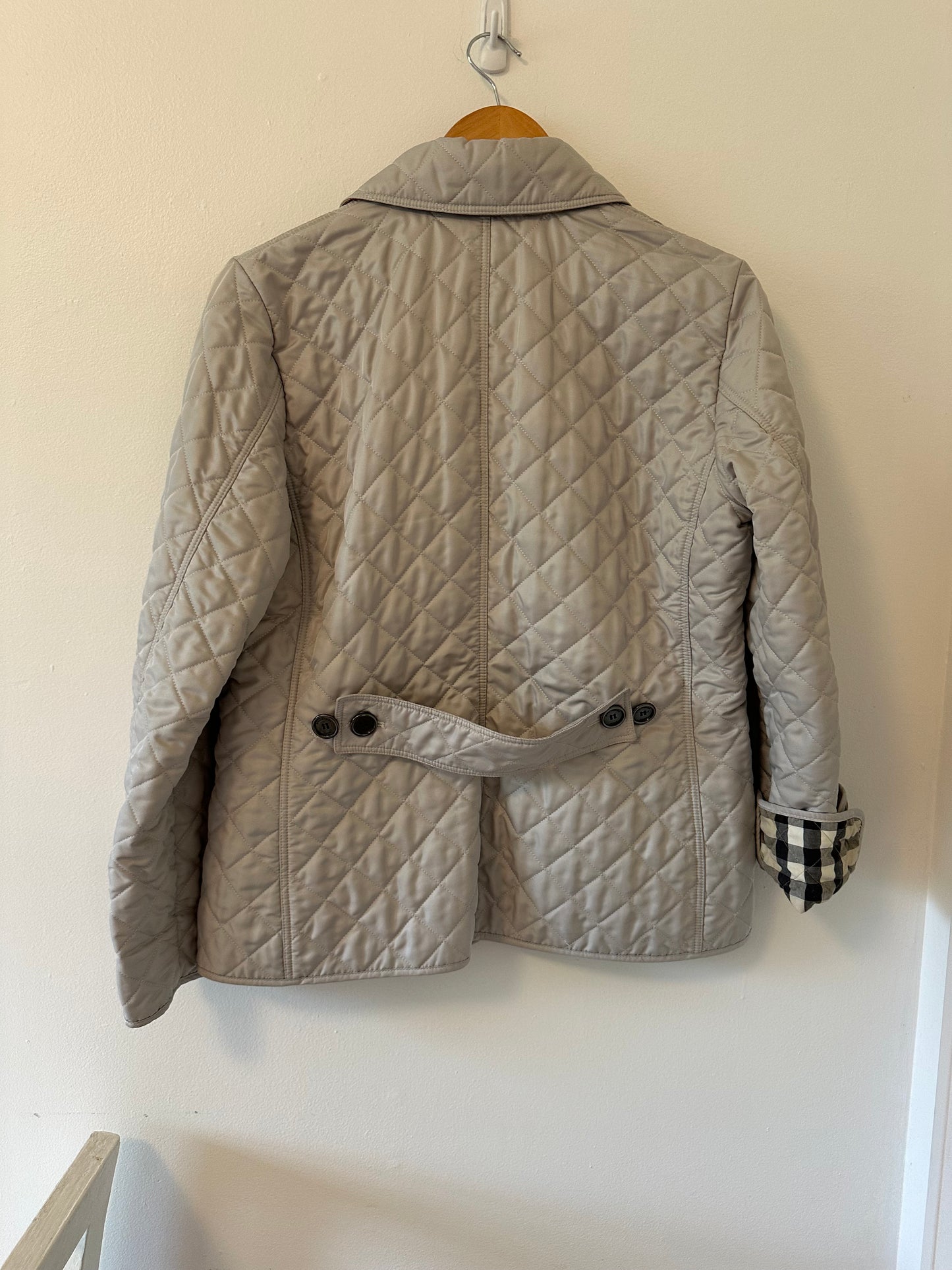 Burberry Brit Classic Quilted Beige Jacket - Size Medium