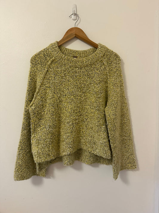 Free People BFF Cocoon Solid Crew Sweater in Like Green | Size Small