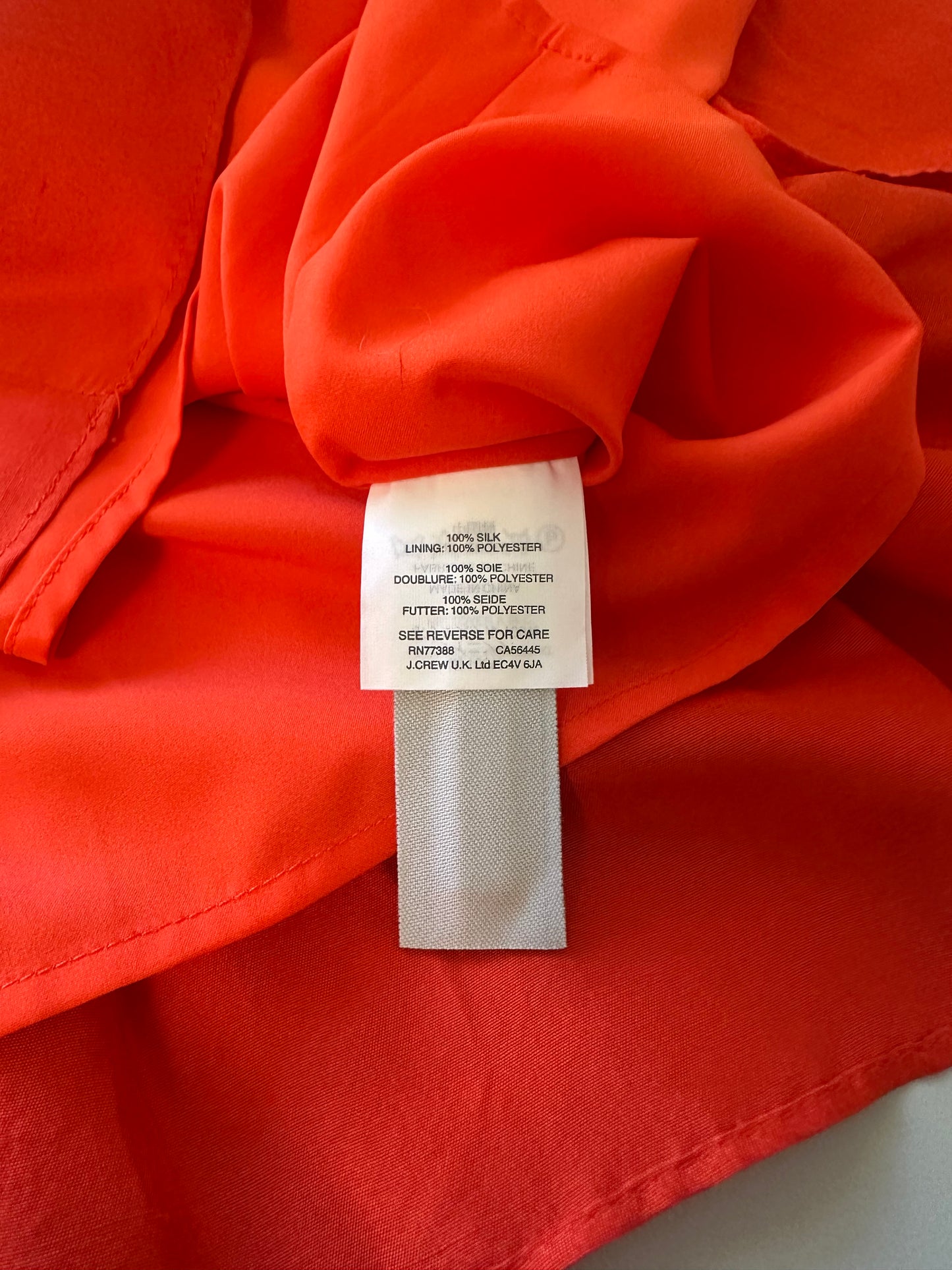 J. Crew Silk Tie Shoulder Peplum Tank Top in Orange | Size 4