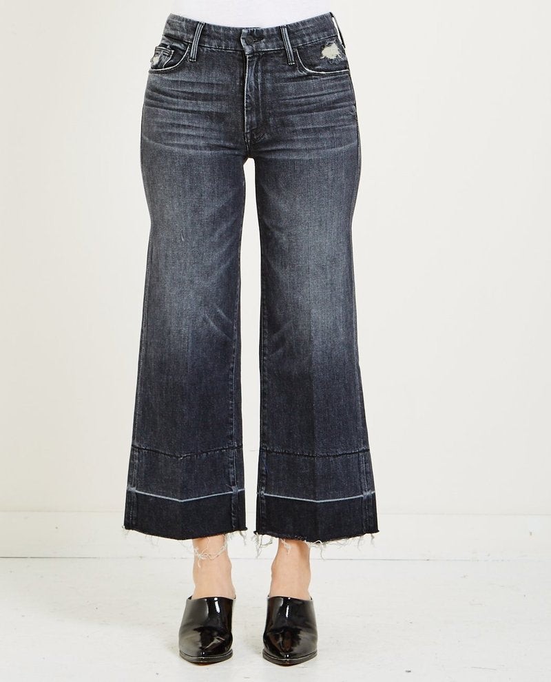 MOTHER The Roller Crop Undone Hem in Of Cats and Kings | Size 26