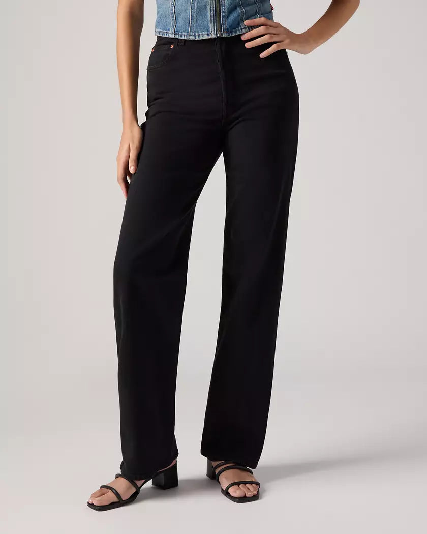 Levi's Ribcage Straight Ankle Black Denim Jeans - Size 27