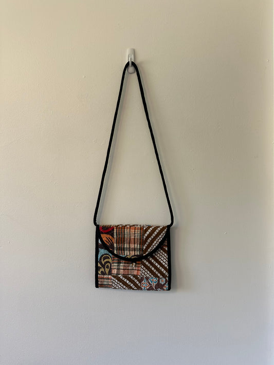 Batsheva Brown Plaid Double Sided Cloth Bag