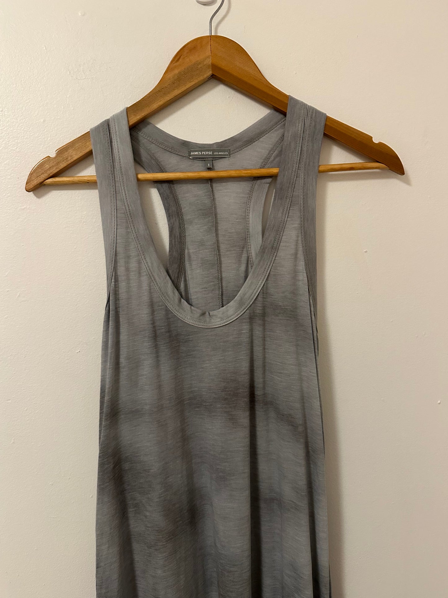 James Perse Gray Racerback Tie-Dye Maxi Dress | Size Small