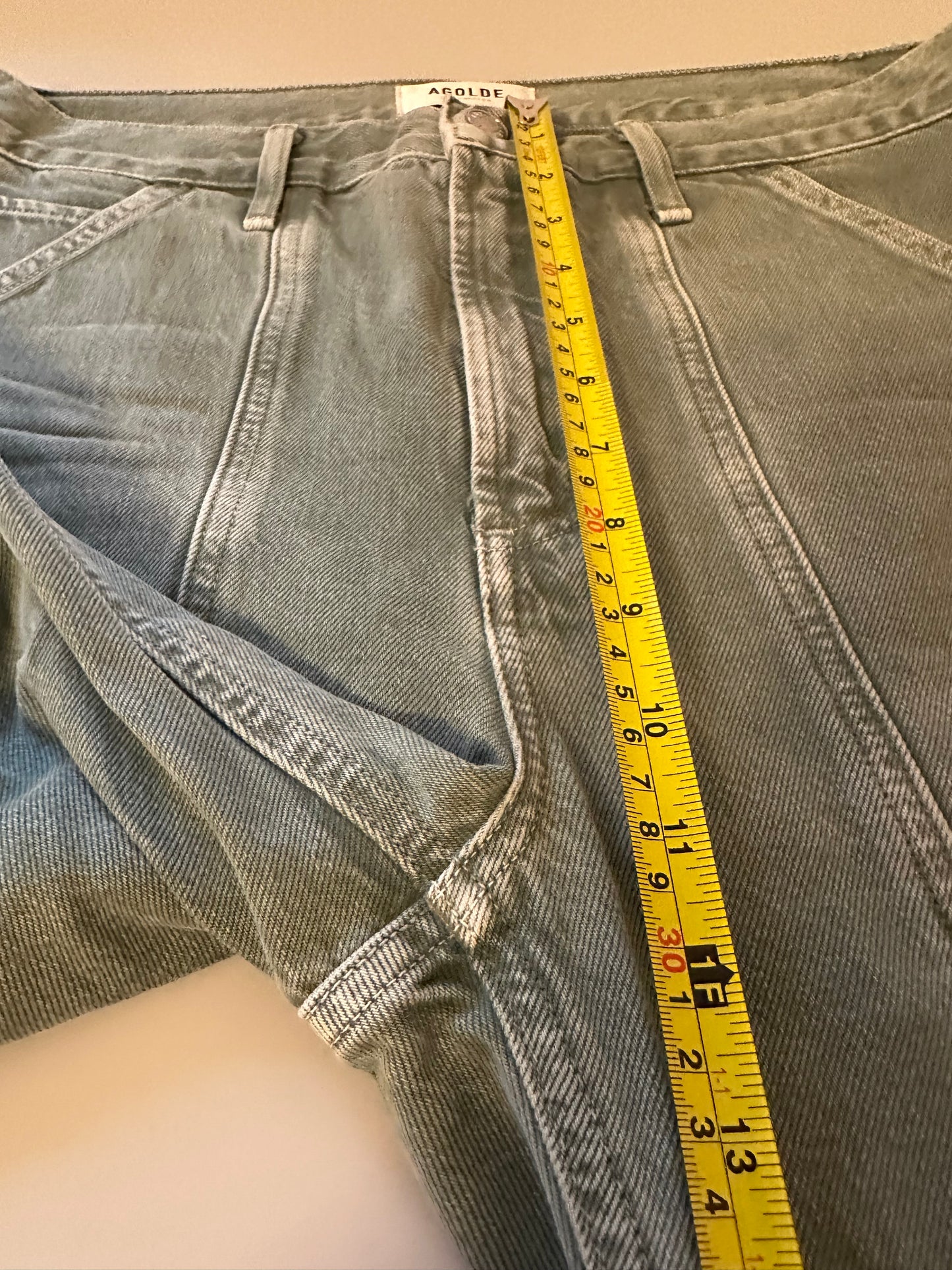 Agolde Cooper Cargo Straight Leg Cotton Jeans in Salamander | Size 28