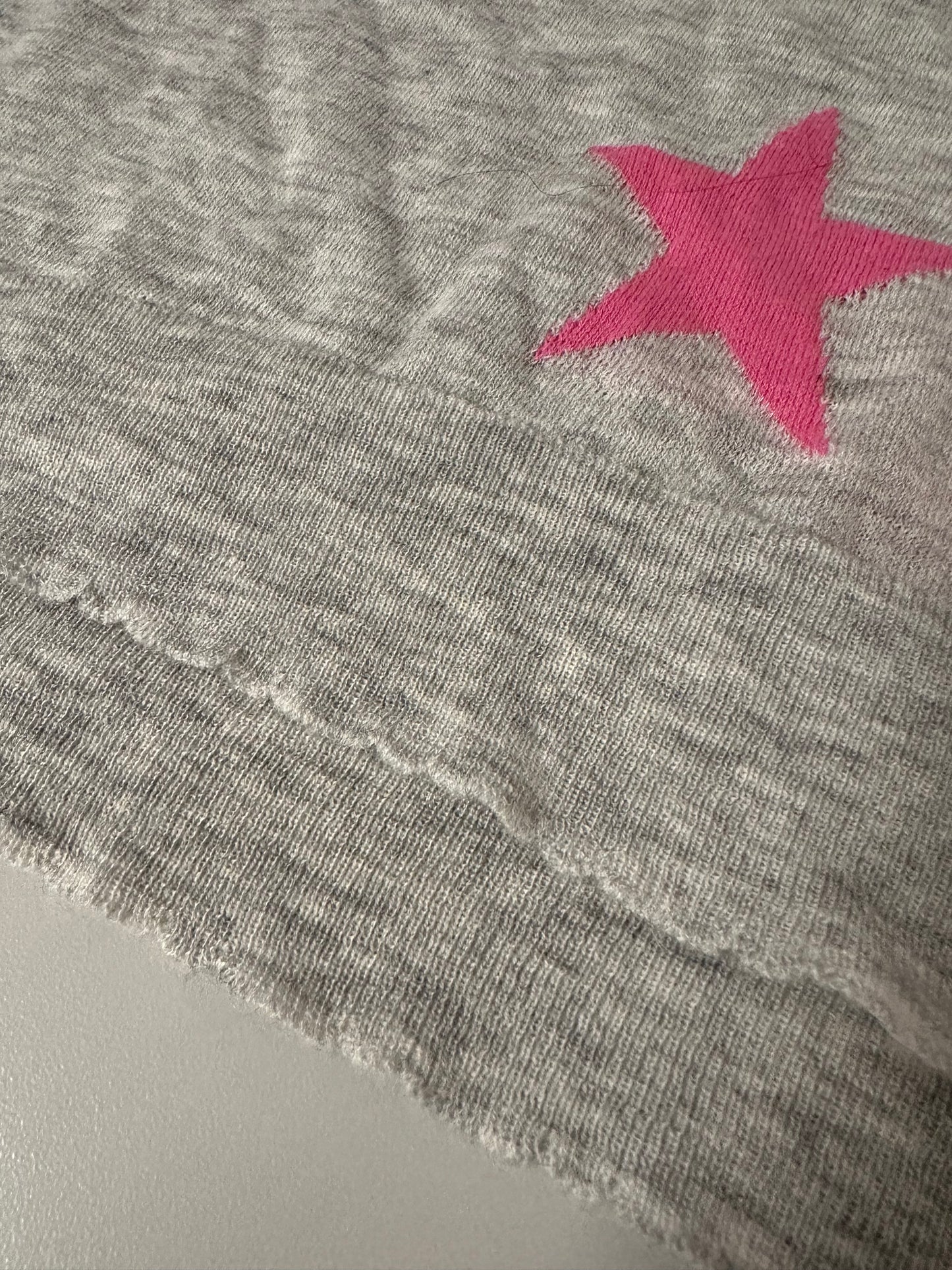 Sundry Multi Colored Stars Gray Long Crewneck Sweater | Size 1 / Small