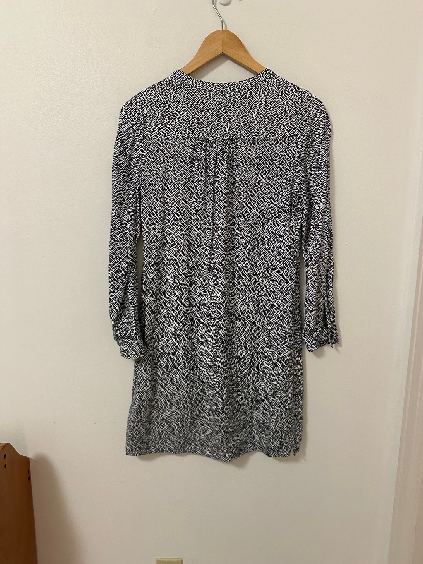 Boden Women's Blue Printed Long Sleeve Henley Mini Dress | Size 2