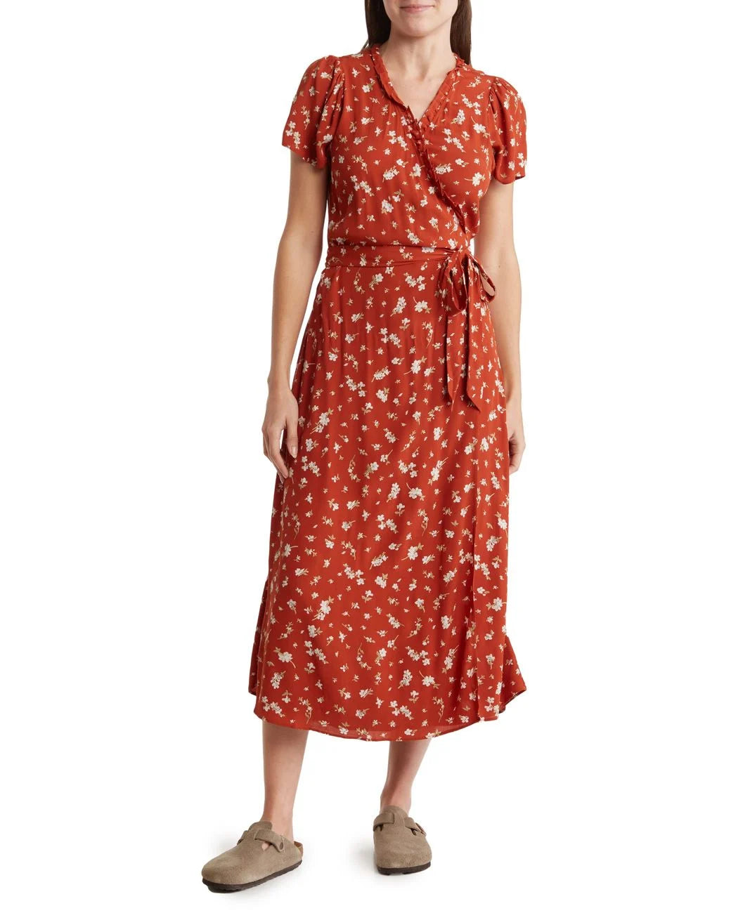 Madewell Ruffle Wrap Dress in Candied Orchid - Size Large