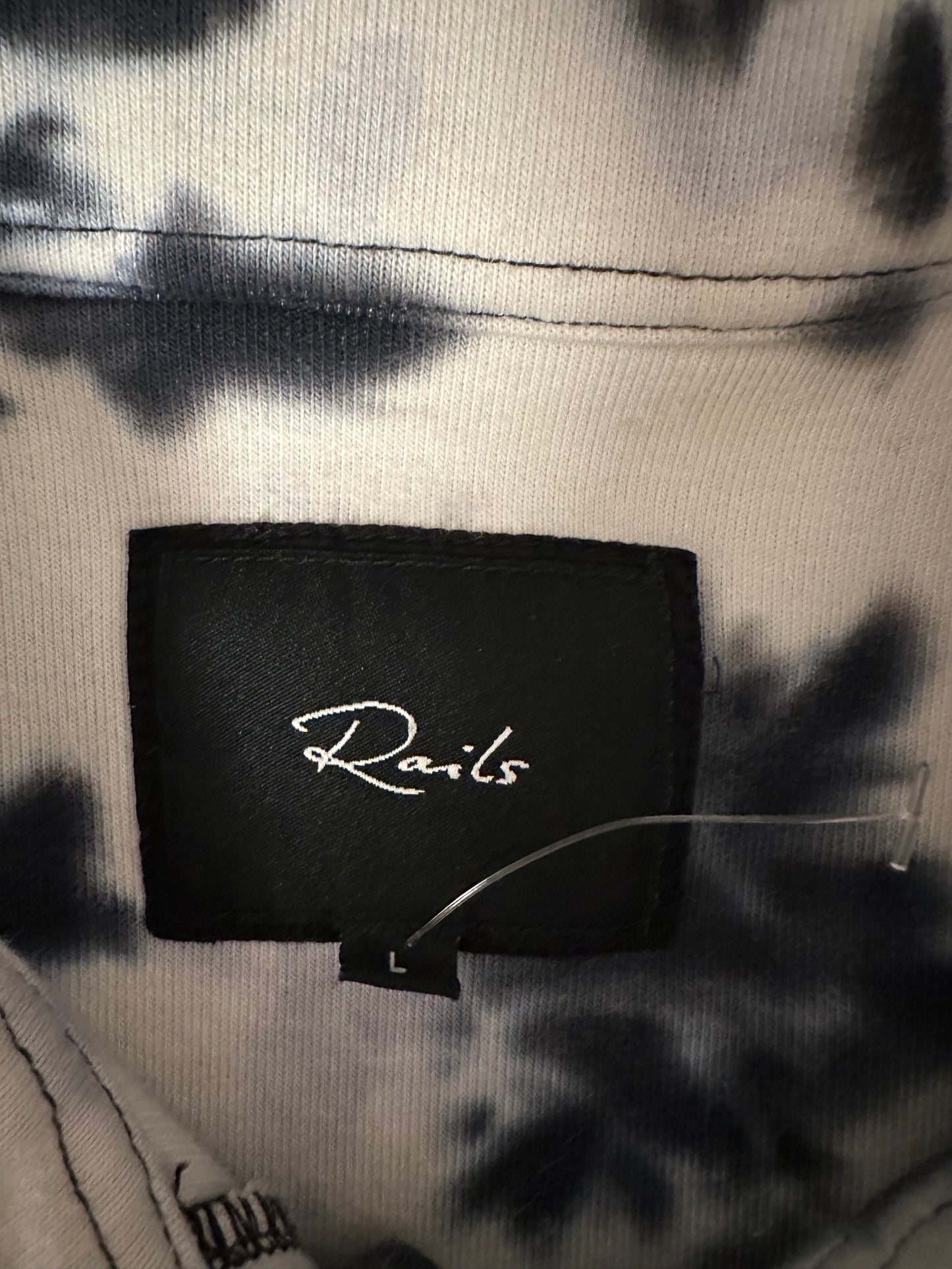 Rails Steffi Tie-Dye Jacket with Flap Pockets in Navy Charcoal | Size Large